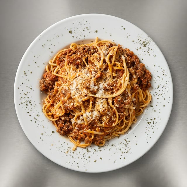Meat Sauce Pasta.