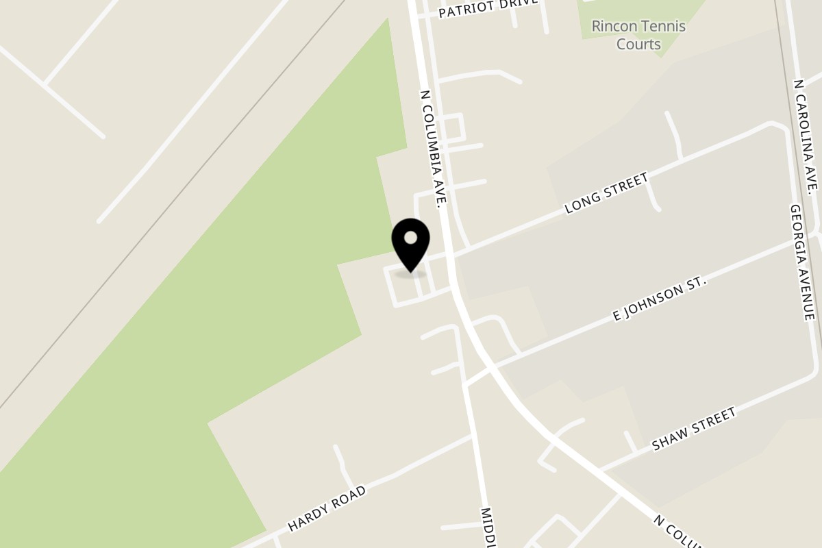 Map showing the location of Tommy's Pizza and Pasta on 1113 N Columbia Ave in Rincon